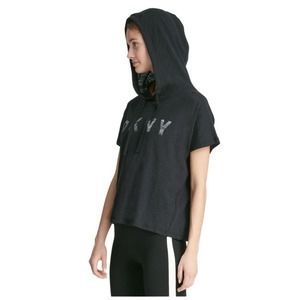 DKNY Sport Logo Hooded T-Shirt Black Size Small